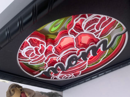 Mom frame, Mother Light lighted Shadow Box, Shadowbox Frame, Beautiful decor, unique gift for Mom Grandmom Sister Friend Daughter