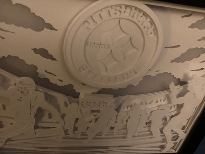 Pittsburgh Steelers Lighted Shadow Box: Football Fan Gift, LED Lamp
