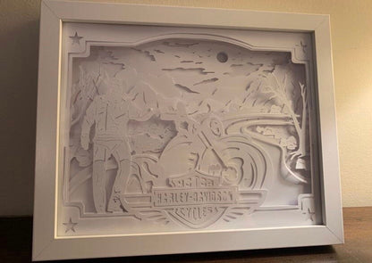 Harley Davidson Light Box: Motorcycle Decor, LED Shelf Sign