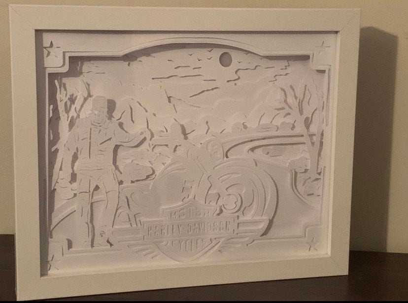 Harley Davidson Light Box: Motorcycle Decor, LED Shelf Sign