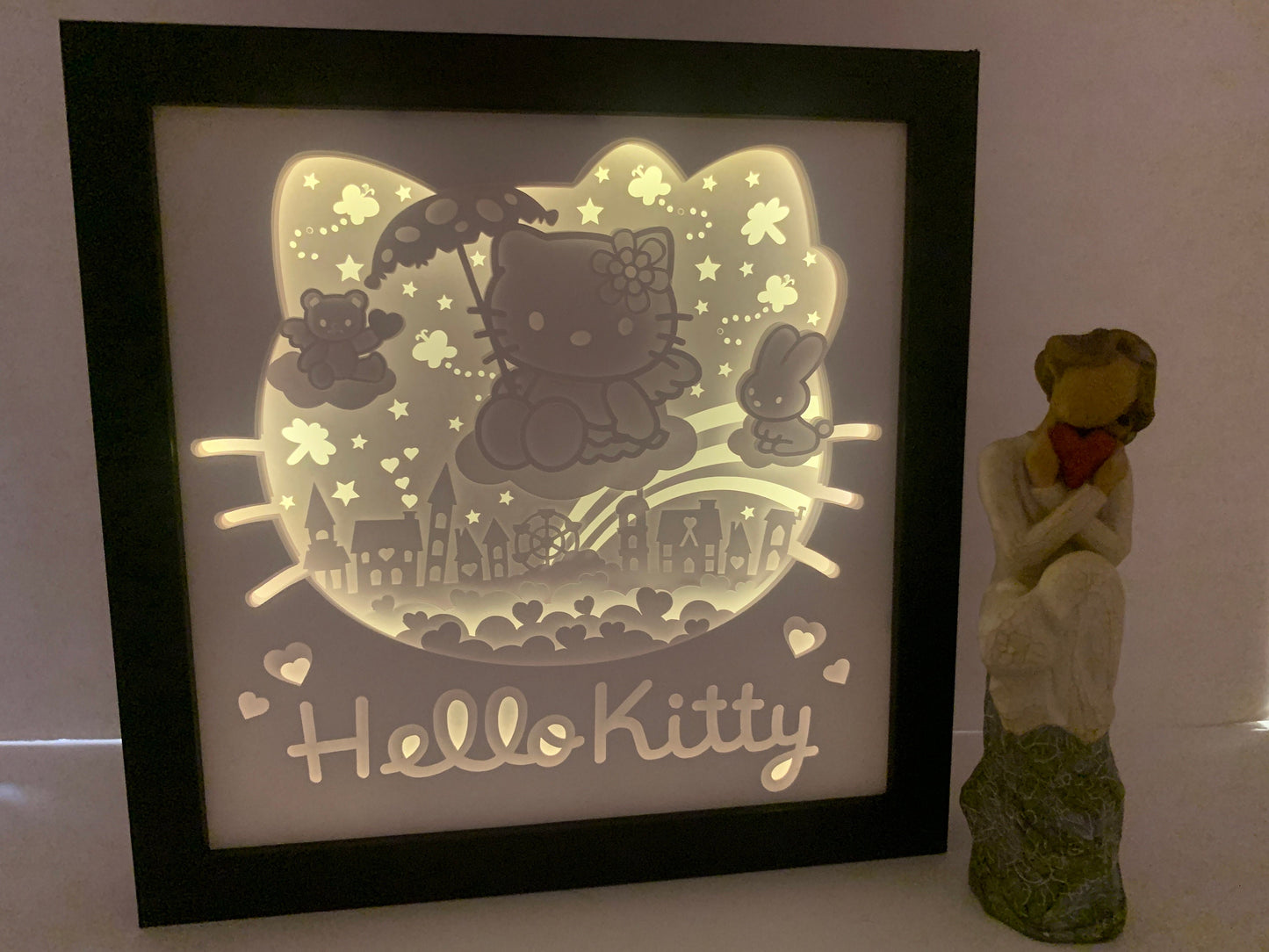 Hello Kitty Lighted Shadow Box: Kids Room Decor