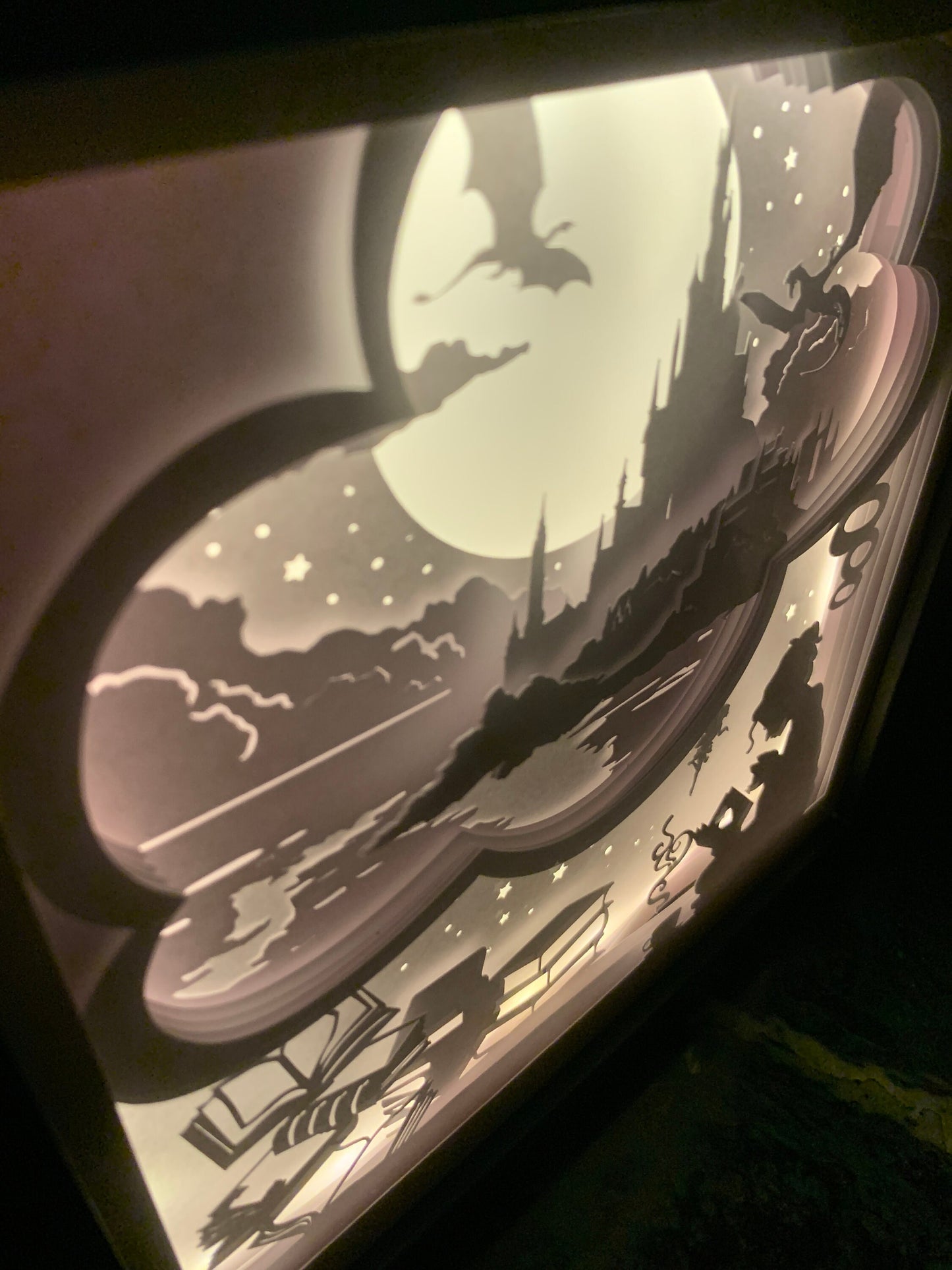 Girl Reading Lightbox: LED Shadow Box, Book Lover Gift