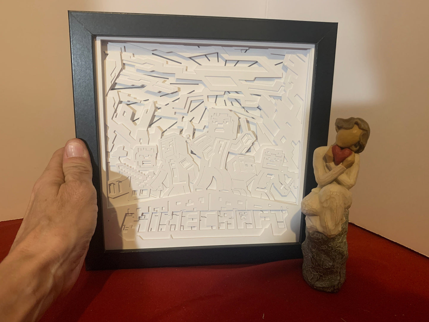 Minecraft Lightbox, lighted shadow box frame , LED lamp, home decor, great gift for husband or friend.