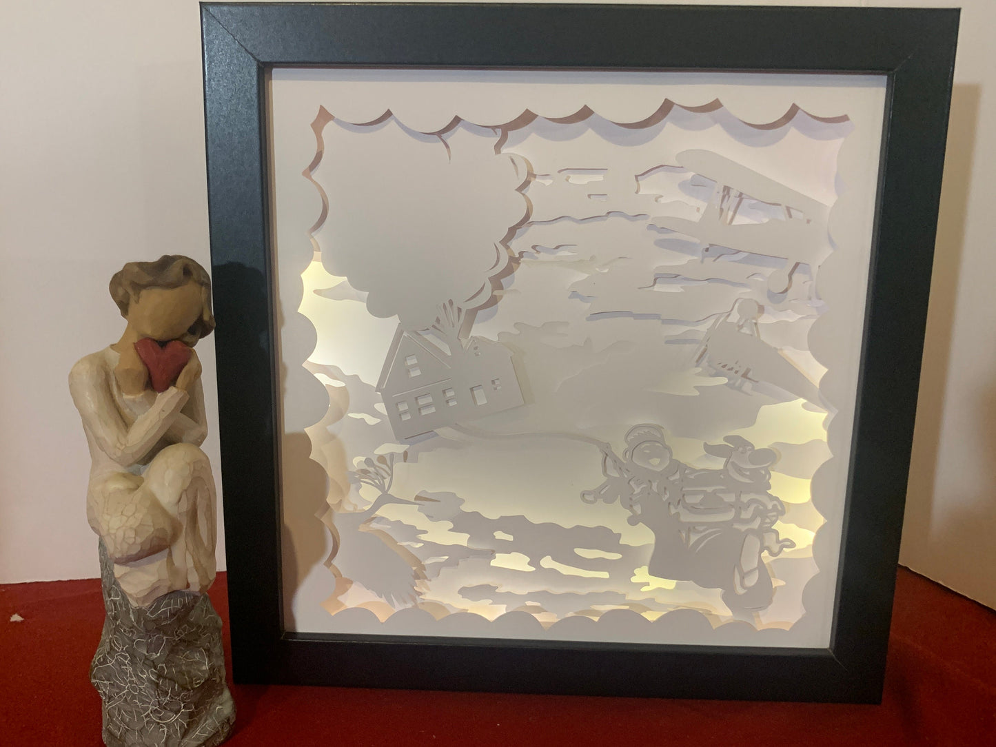 Adventure is out there! “Up” house. Great Gift, Shadow box Frame, Birthday Gift, LED Lightbox, unique Shadowbox, Travel, Wanderlust!