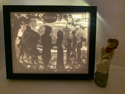 Mulan Shadow Box LED Night Light: Nursery Bedroom Decor