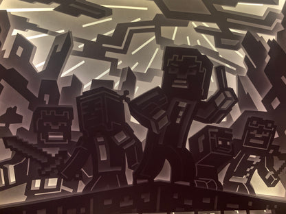 Minecraft Lightbox, lighted shadow box frame , LED lamp, home decor, great gift for husband or friend.