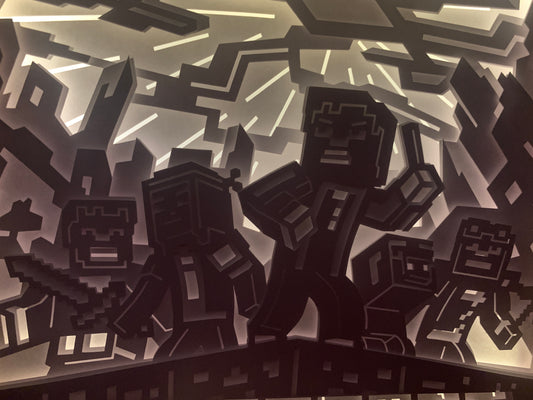Minecraft Lightbox, lighted shadow box frame , LED lamp, home decor, great gift for husband or friend.