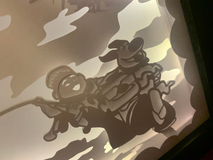 Adventure is out there! “Up” house. Great Gift, Shadow box Frame, Birthday Gift, LED Lightbox, unique Shadowbox, Travel, Wanderlust!