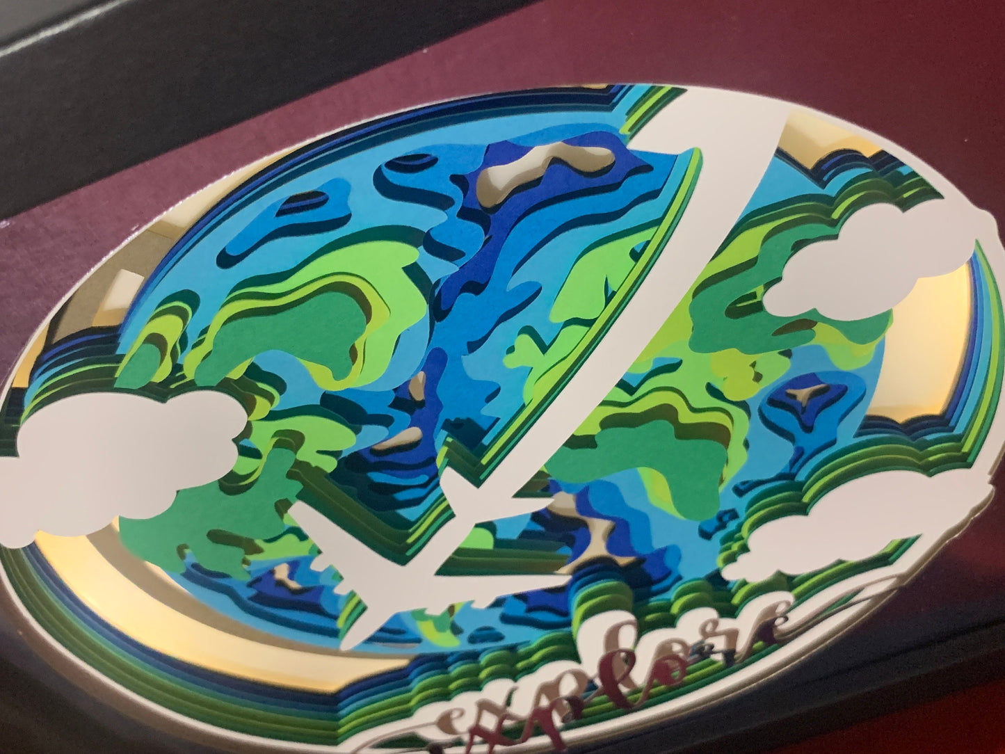 Lighted Globe Shadow Box: World Traveler LED Art