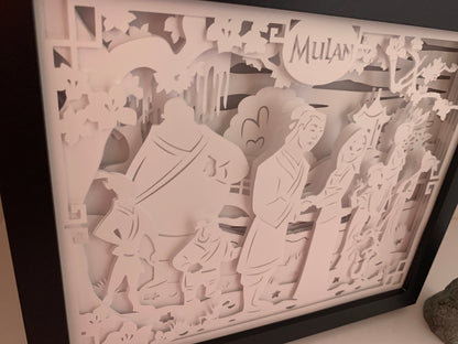 Mulan Shadow Box LED Night Light: Nursery Bedroom Decor
