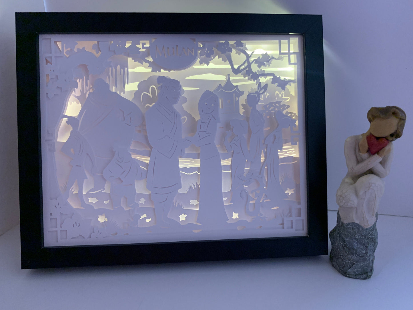 Mulan Shadow Box LED Night Light: Nursery Bedroom Decor