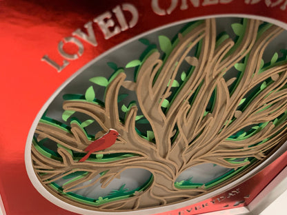 Cardinal Memorial Shadow Box: Lighted Remembrance Gift