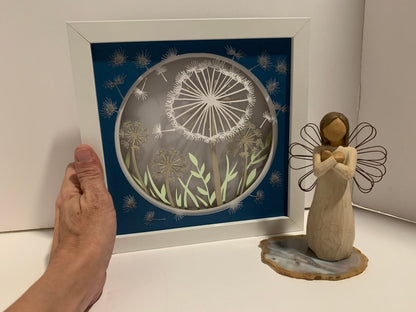 Dandelion Wishes LED Light Box Frame: Lighted Shadow Box