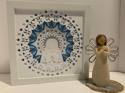 Yoga Lighted Shadow Box: Feng Shui Wall Art