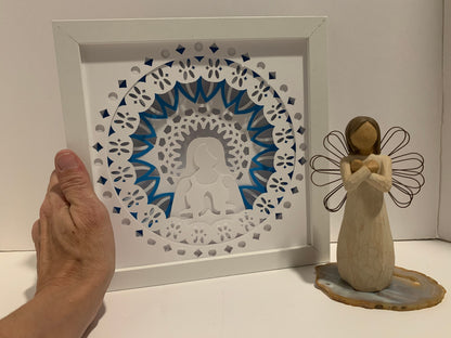 Yoga Lighted Shadow Box: Feng Shui Wall Art