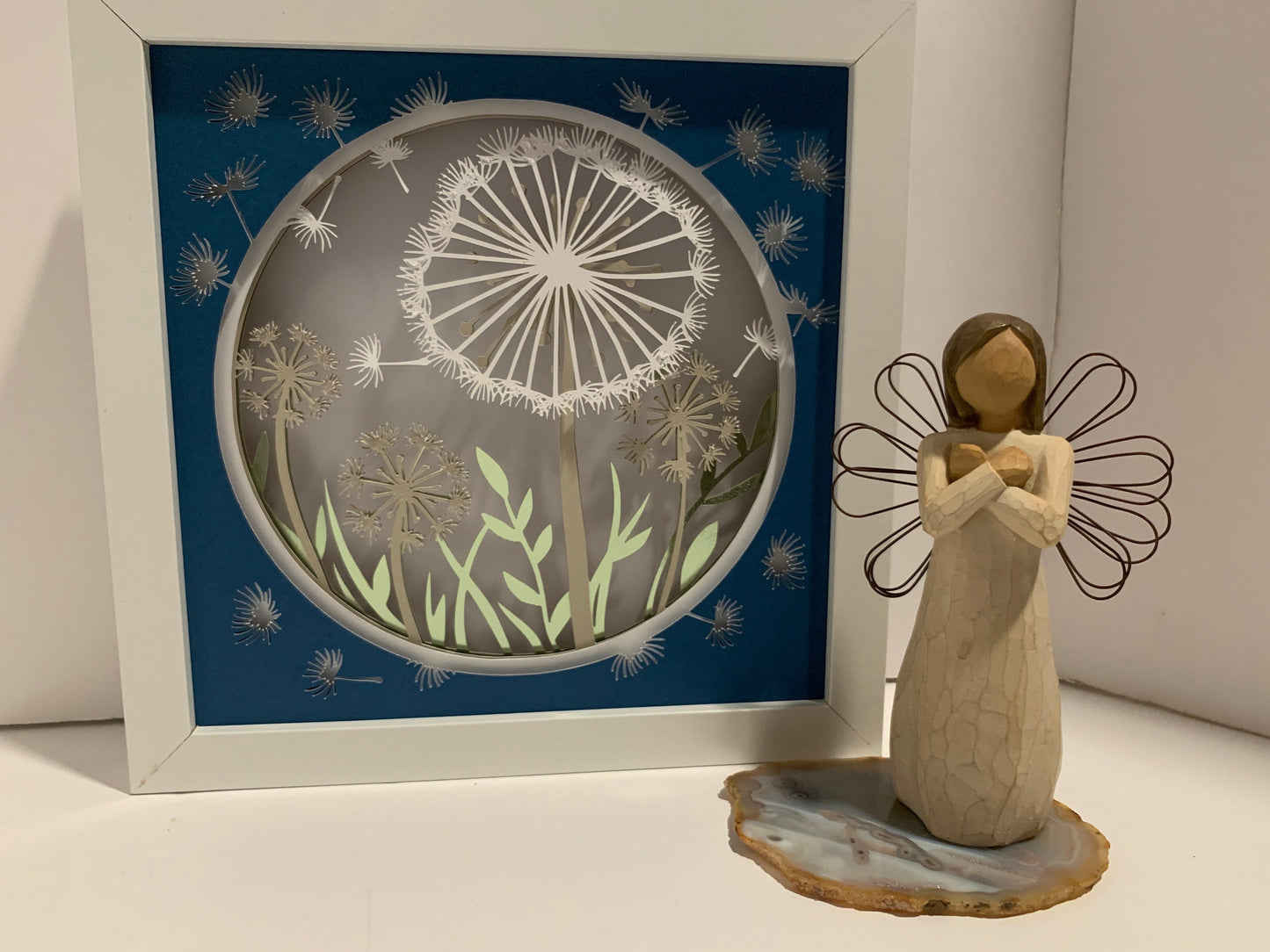 Dandelion Wishes LED Light Box Frame: Lighted Shadow Box
