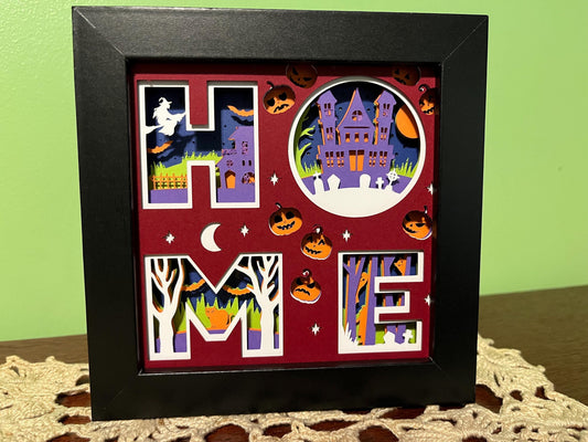Halloween Shadow Box: HOME LED Lamp, Haunted House Decor