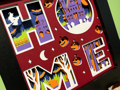 Halloween Shadow Box: HOME LED Lamp, Haunted House Decor