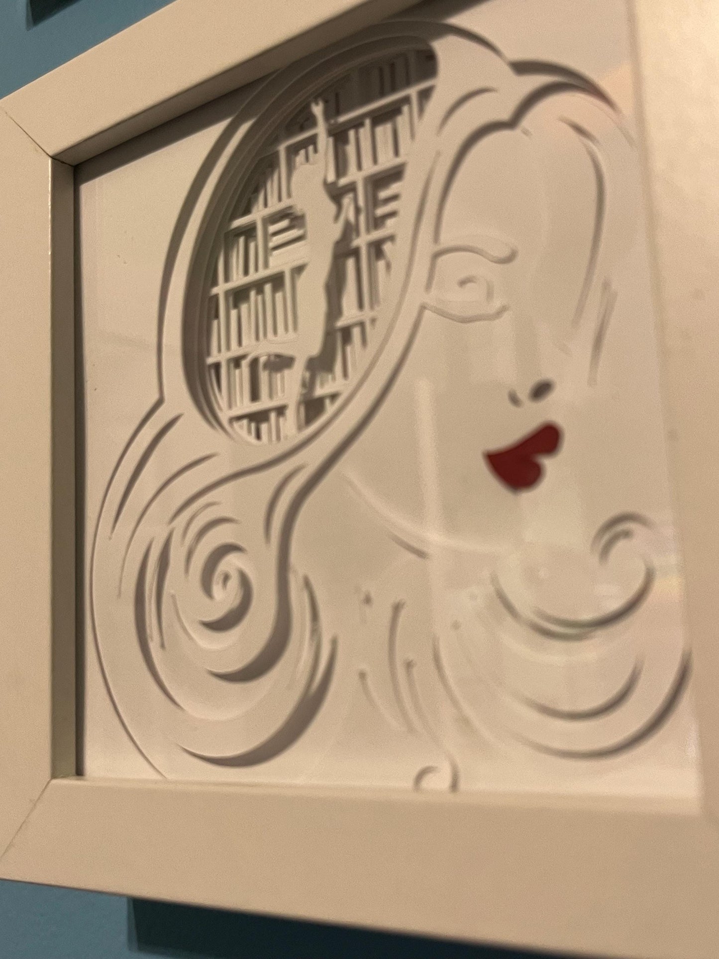 Girl Reading Lighted Shadow Box: Gift for Book Lover