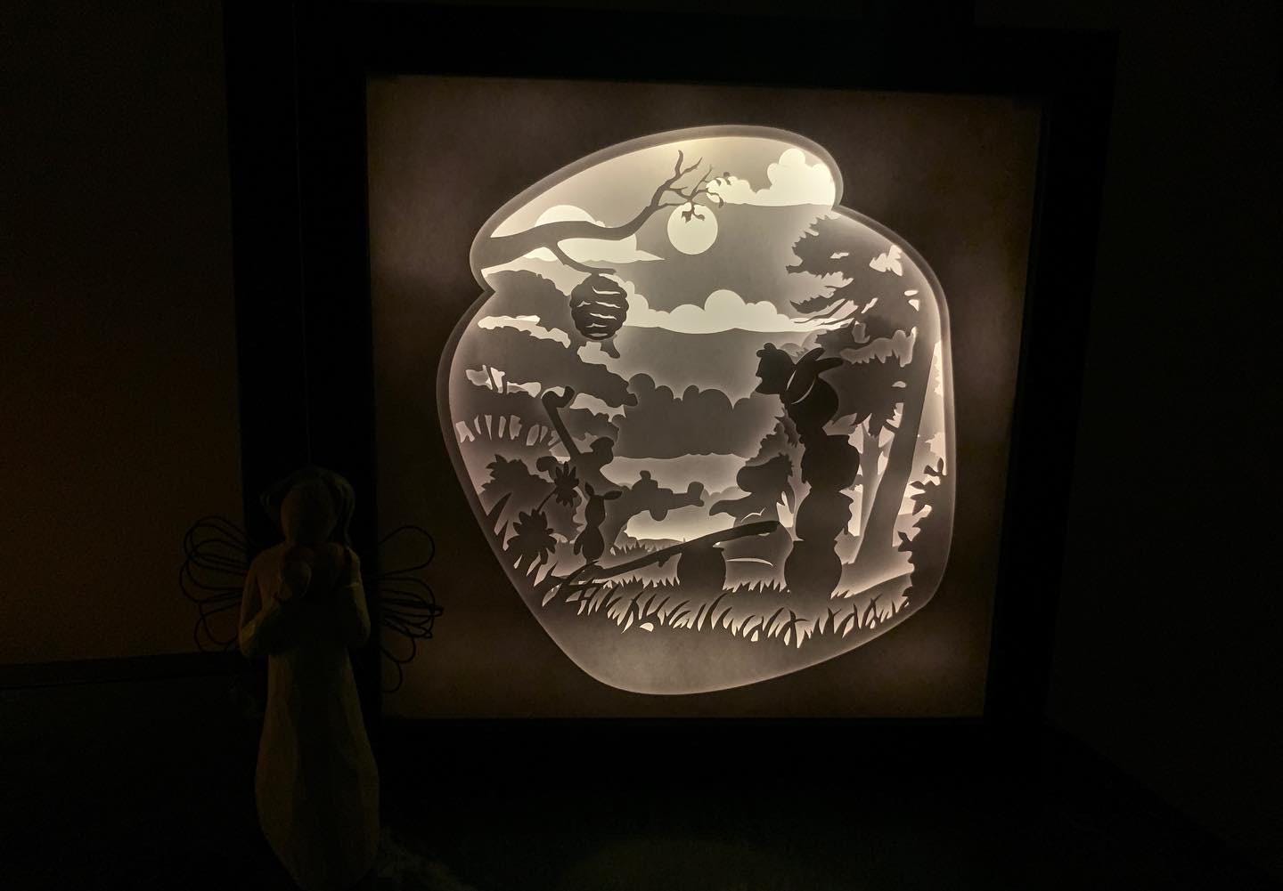 Winnie the Pooh Lightbox: Nursery Decor Shadow Box
