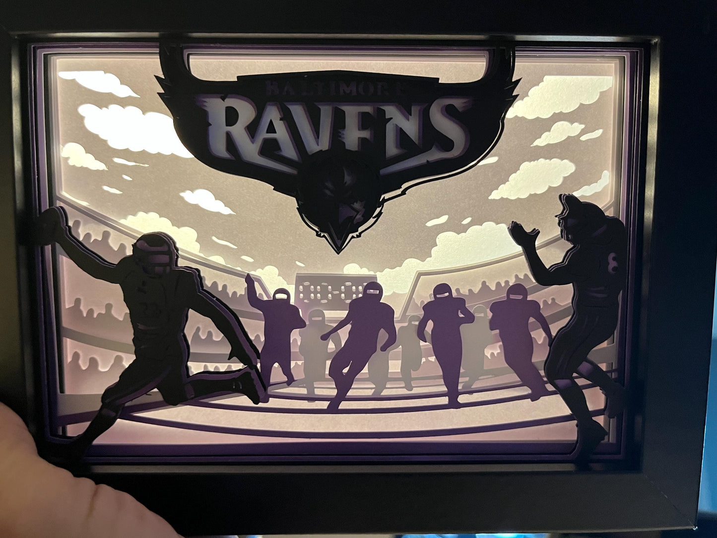 Baltimore Ravens Lighted Shadow Box: Football Fan Gift, LED Lamp
