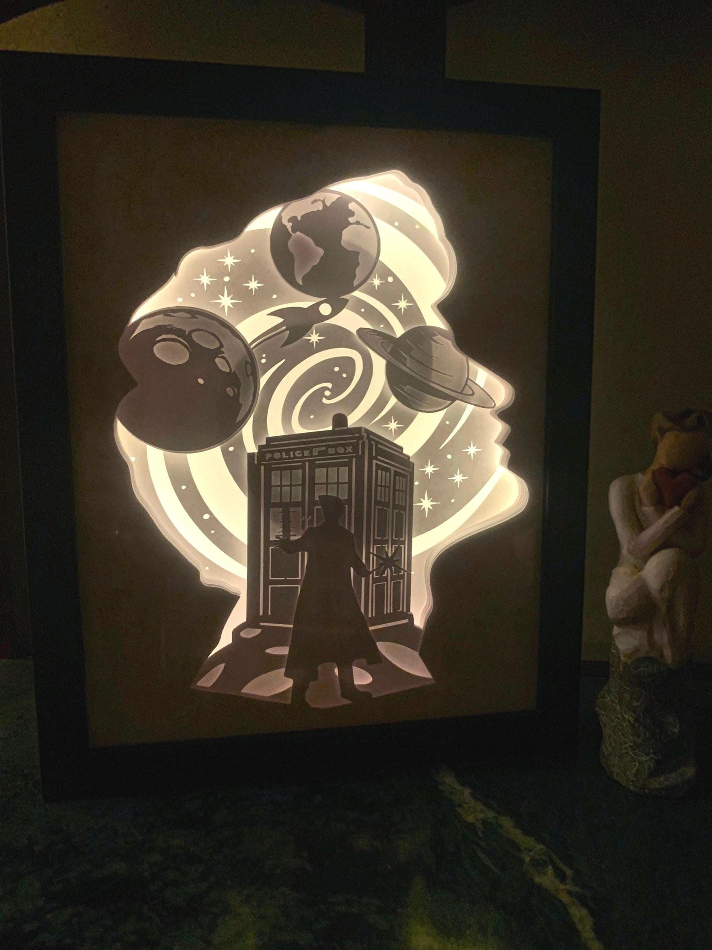 Doctor Who LED Shadow Box: Sci-Fi Wall Art, Game Room Decor