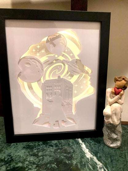 Doctor Who LED Shadow Box: Sci-Fi Wall Art, Game Room Decor