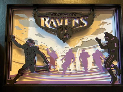 Baltimore Ravens Lighted Shadow Box: Football Fan Gift, LED Lamp