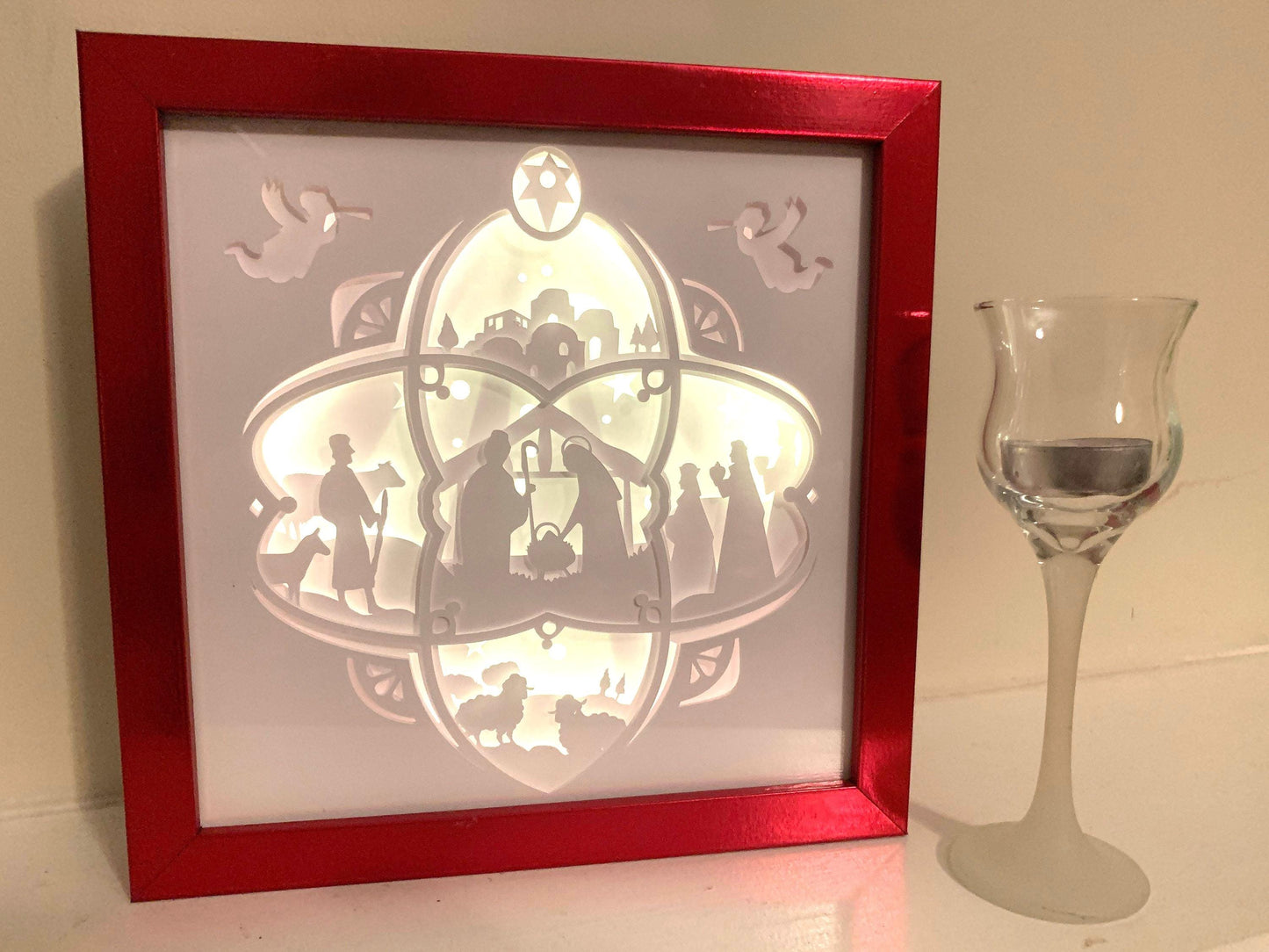 Nativity Scene Shadow Box: Christmas LED Home Decor