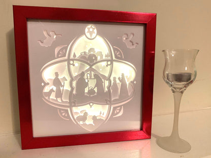 Nativity Scene Shadow Box: Christmas LED Home Decor