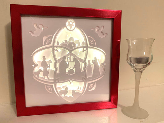 Nativity Scene Shadow Box: Christmas LED Home Decor